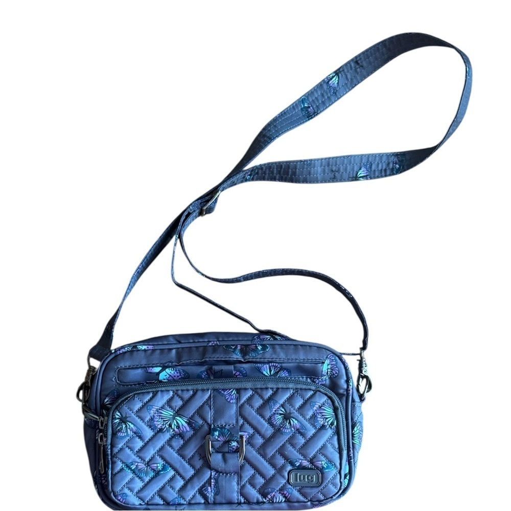 Lug Carousel Quilted Convertible Crossbody to Belt Bag Butterfly Travel Pockets